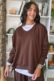 The Sunday Morning V Slouch Sweatshirt Chocolate